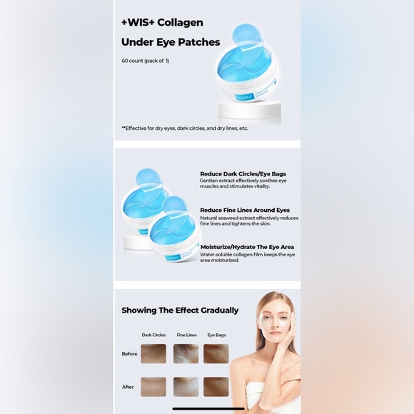 🇺🇸3/$20 +WIS+ Under Eye Patches, Dark Circles, Wrinkles, Firming. - Picture 11 of 13